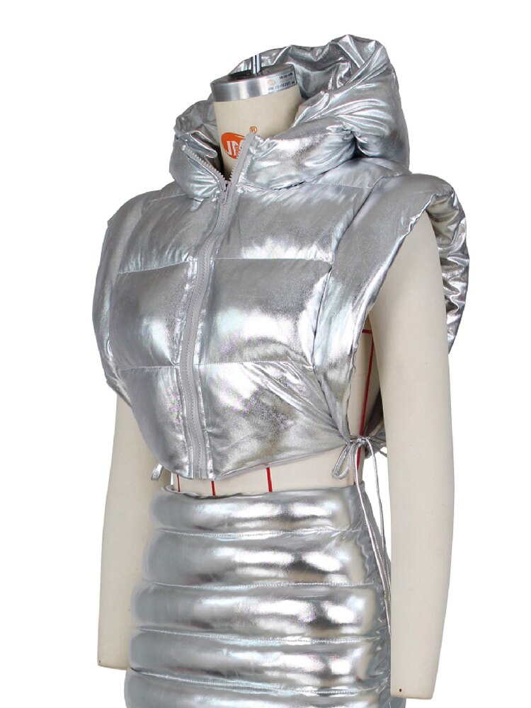Colete Puffer Inverno Metalizado Nova Era