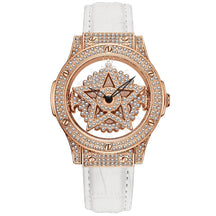 Relógio Feminino Orvalho de Diamante Estrela Ouro Rose