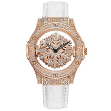 Relógio Feminino Orvalho de Diamante Neve Ouro Rose
