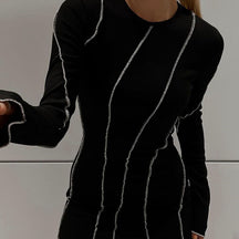 Vestido Manga Longa Casual Rabbet