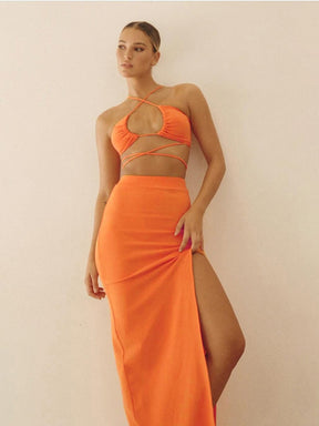 Vestido Longo Maldivas Laranja